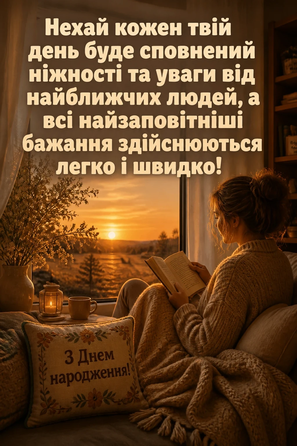 привітання з днем народження своїми словами жінці
