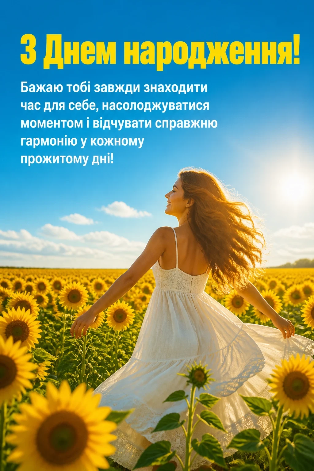 привітання з днем народження своїми словами жінці
