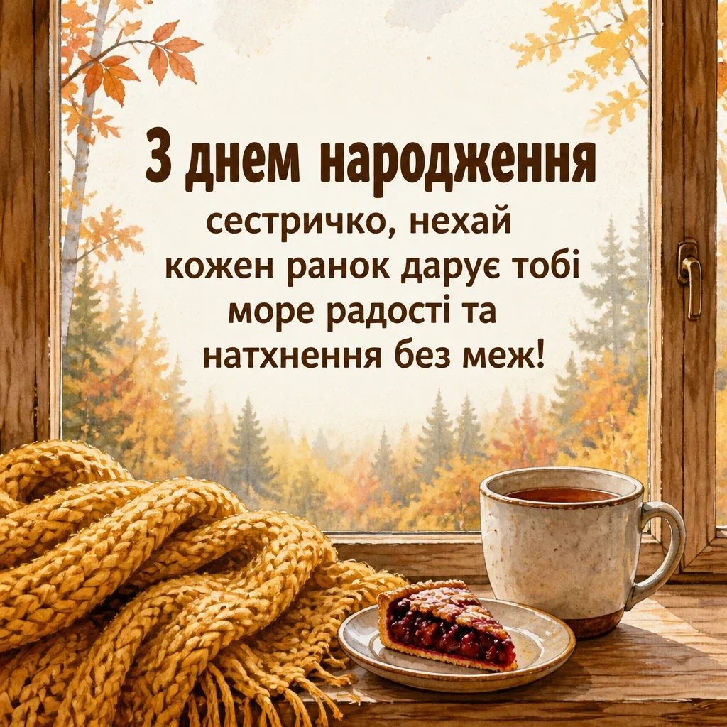 з днем народження сестрі