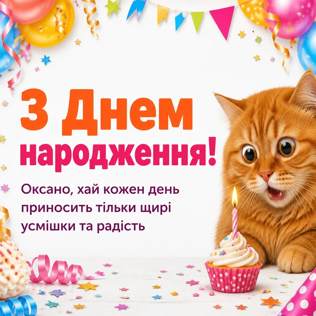 з днем народження оксана
