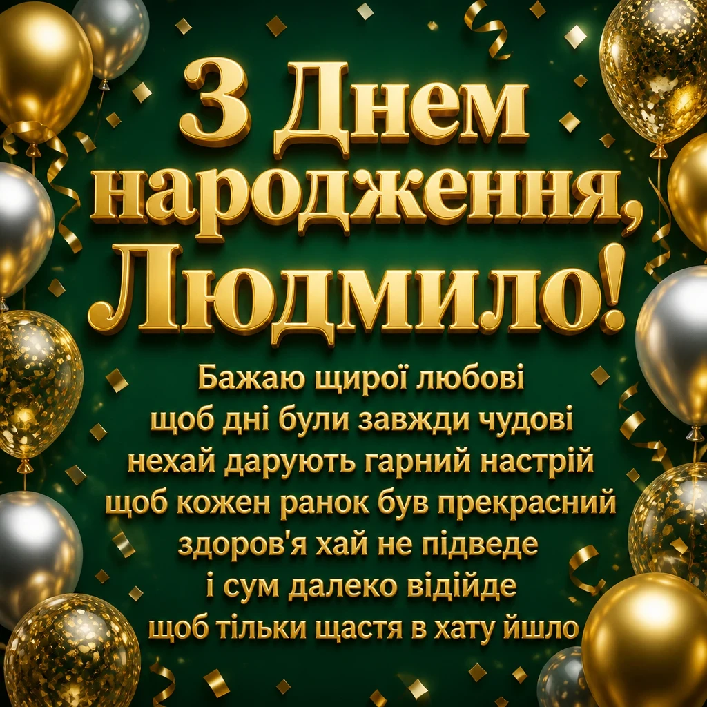 з днем народження людмила