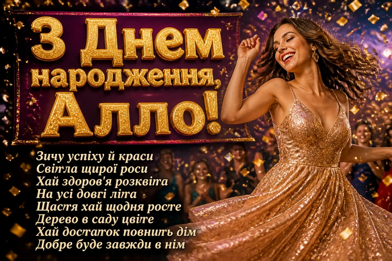 з днем народження алла