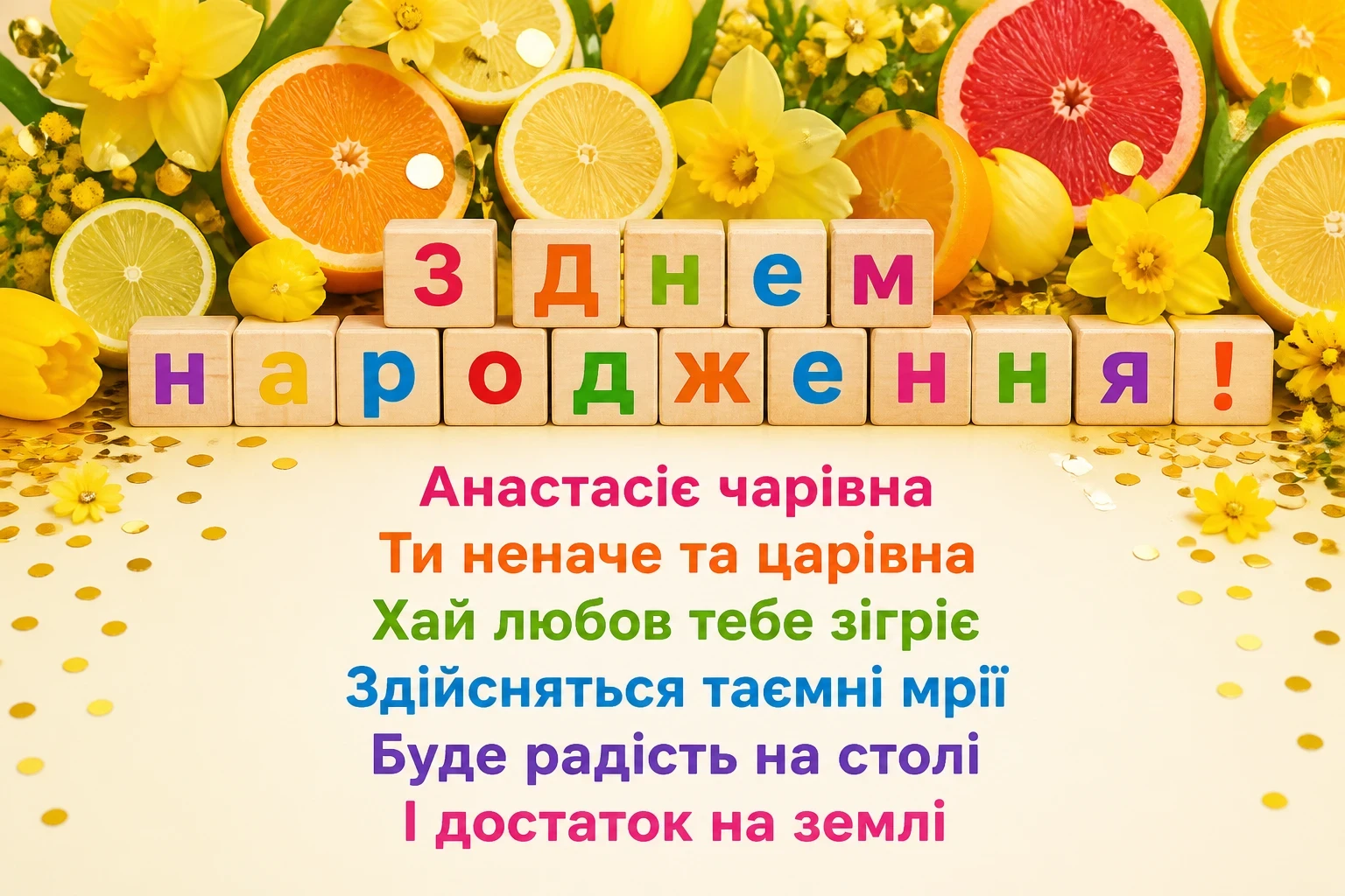 з днем народження анастасія