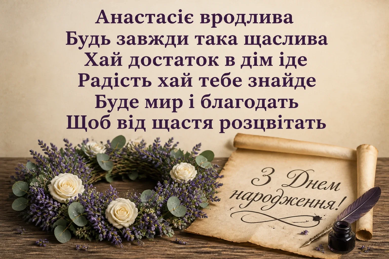 з днем народження анастасія