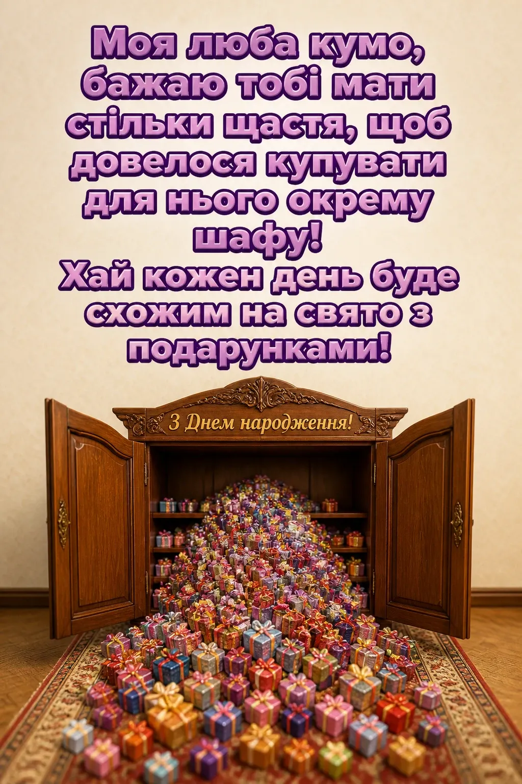прикольні привітання з днем народження кумі своїми словами