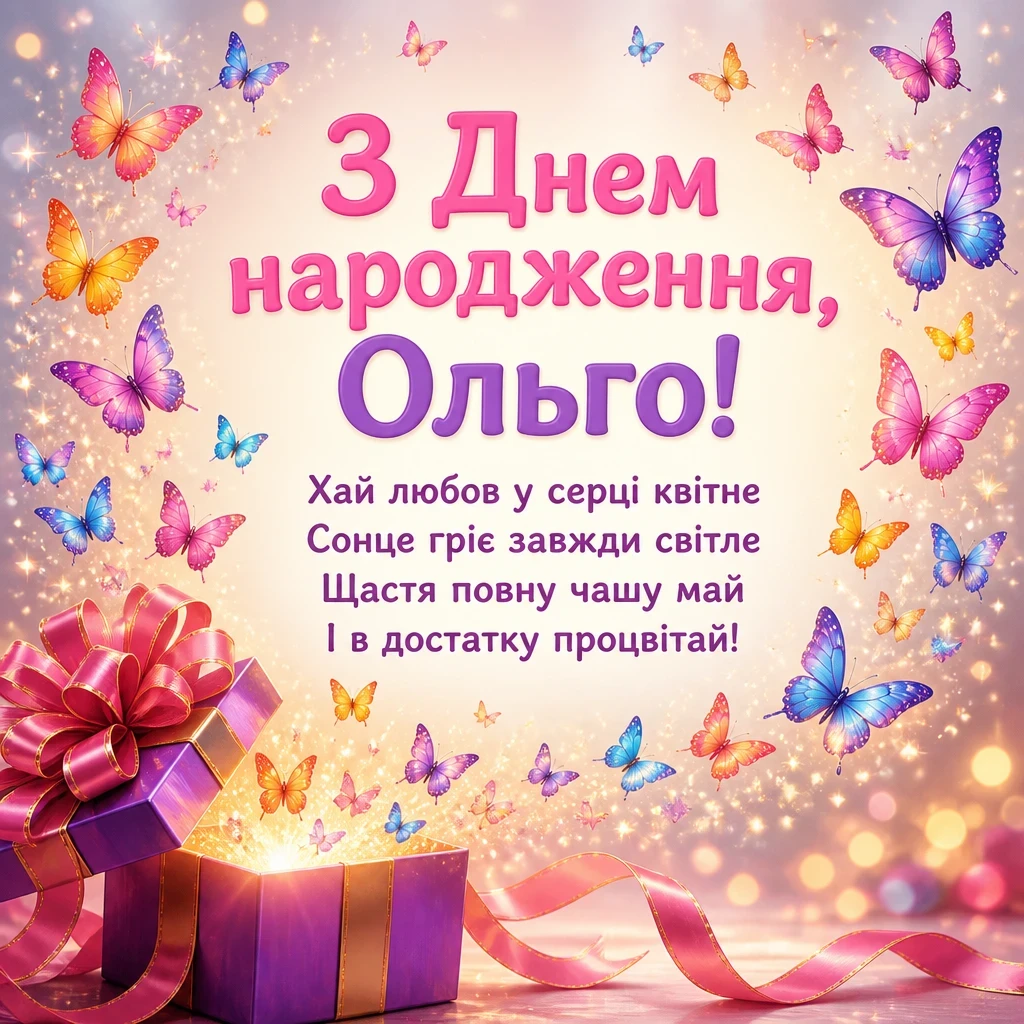 з днем народження ольга