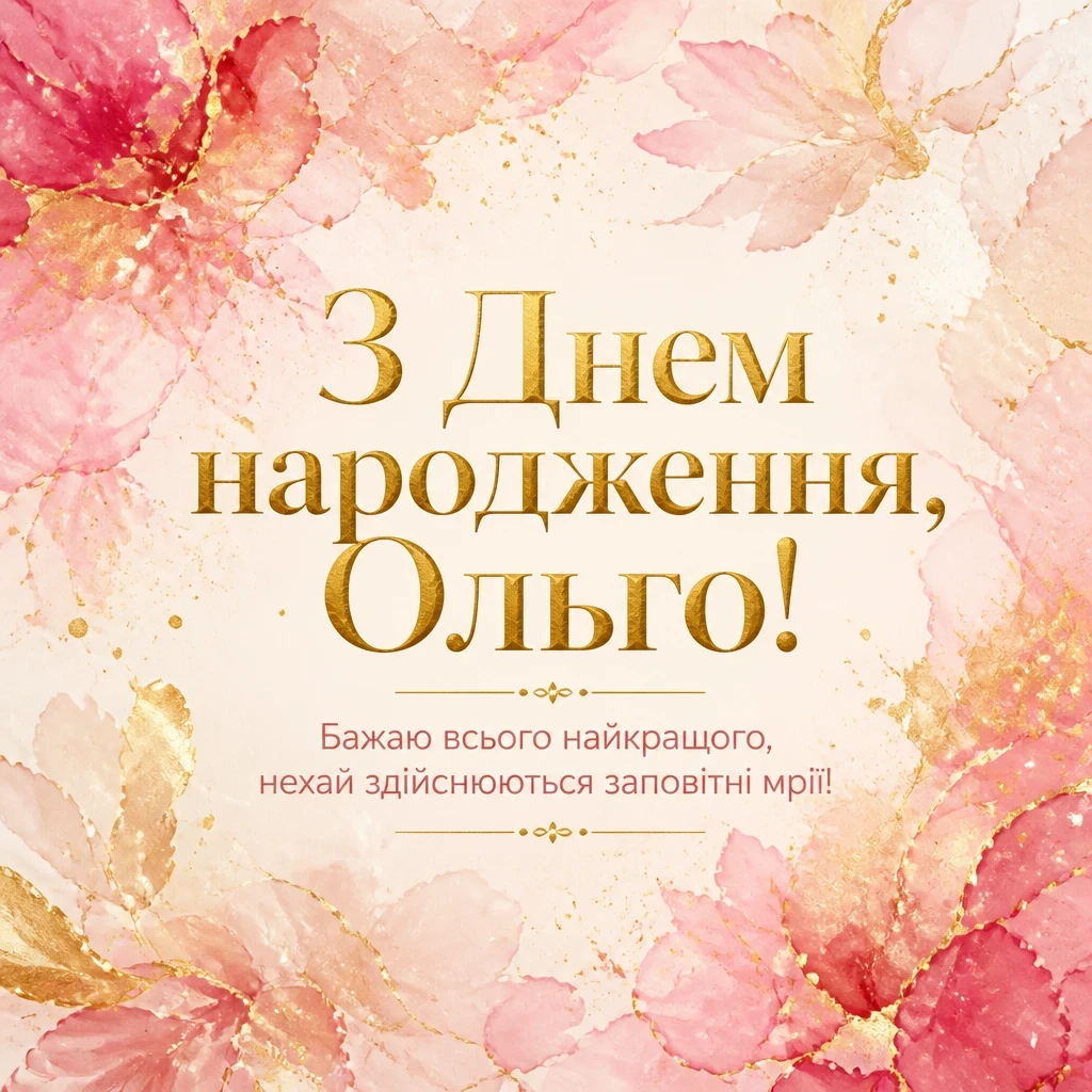 з днем народження ольга