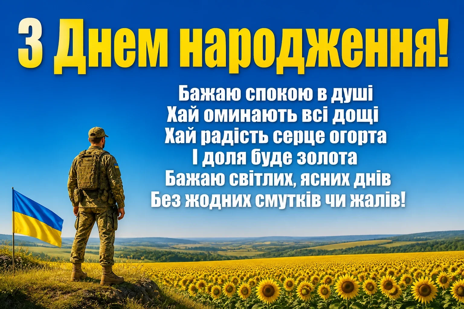 привітання з днем народження військовому