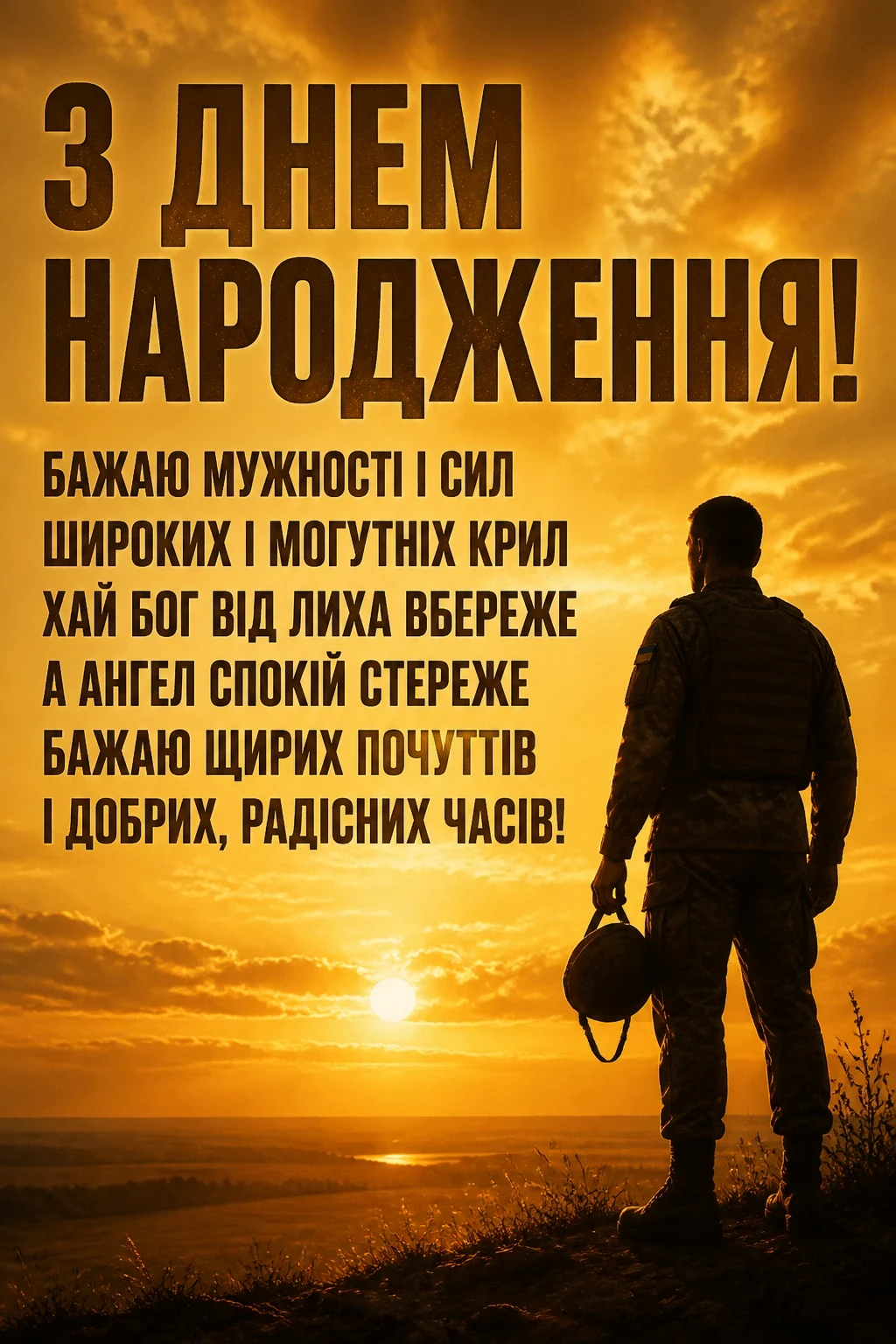 привітання з днем народження військовому